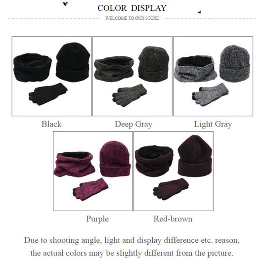 Conjunto Invernal Completo para Hombre: Gorro, Bufanda y Guantes en Punto y Terciopelo - Image 14