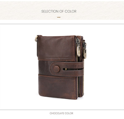 Billetera Retro Chocolate Doble Cierre Antimagnética - Image 11