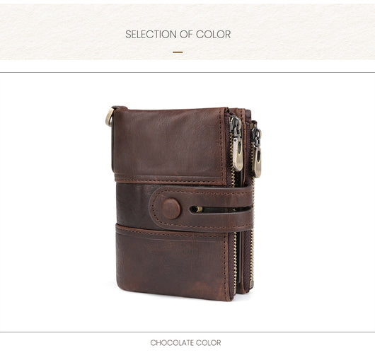 Billetera Retro Chocolate Doble Cierre Antimagnética - Image 11