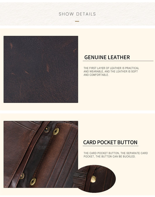 Billetera Retro Chocolate Doble Cierre Antimagnética - Image 14