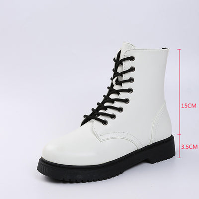 Botas Cortas Estilo Británico con Tacón Grueso y Cierre Lateral para Mujer - Image 8