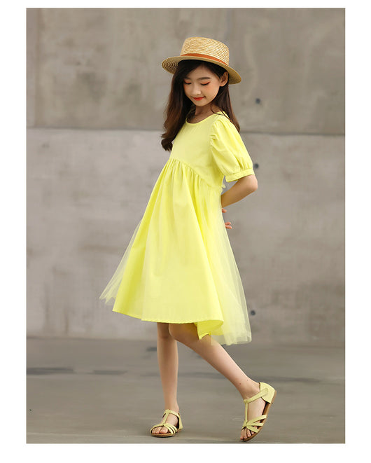 Vestido Niña Verano Algodón Falda Larga Bajo la Rodilla - Image 10