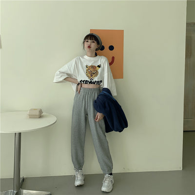 Pantalones Deportivos Blancos Holgados para Mujer - Otoño y Verano - Image 18