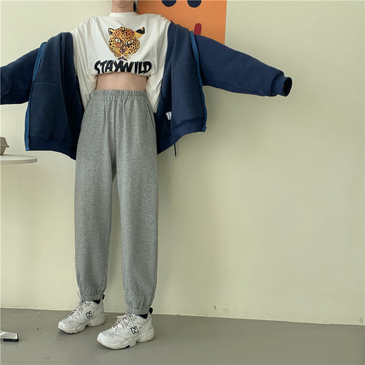 Pantalones Deportivos Blancos Holgados para Mujer - Otoño y Verano - Image 19