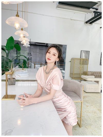 Vestido Tubo Satinado Diosa del Temperamento para Mujer - Image 17