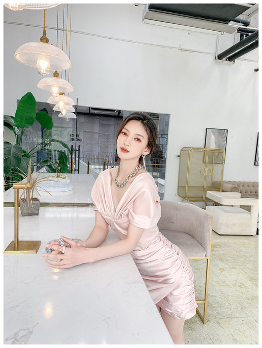Vestido Tubo Satinado Diosa del Temperamento para Mujer - Image 17