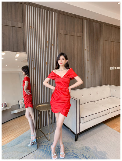 Vestido Tubo Satinado Diosa del Temperamento para Mujer - Image 23