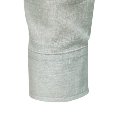 Camisa Manga Larga Cuello Mao Algodón y Lino Color Sólido - Image 18