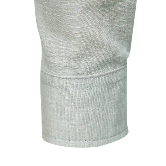 Camisa Manga Larga Cuello Mao Algodón y Lino Color Sólido - Image 18
