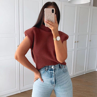 Suéter Cuello Alto Manga Corta para Mujer - Image 11