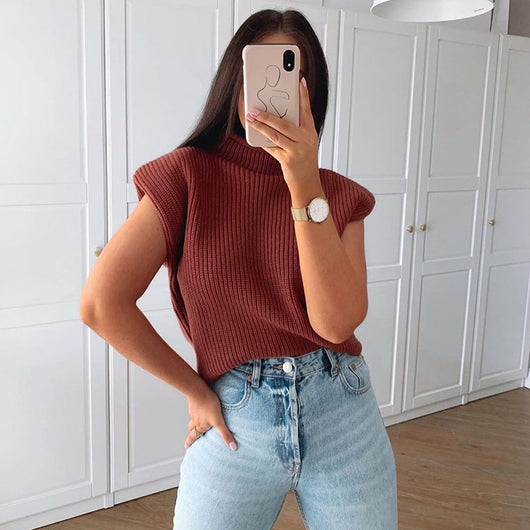 Suéter Cuello Alto Manga Corta para Mujer - Image 11