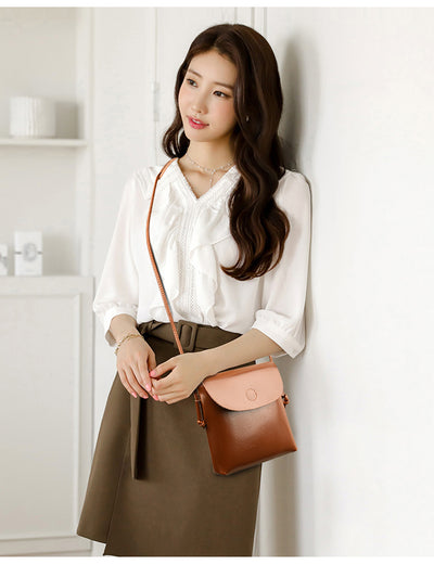 Bolso Mensajero de Cuero Suave para Mujer - Estilo Contemporáneo - Image 10