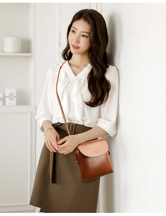 Bolso Mensajero de Cuero Suave para Mujer - Estilo Contemporáneo - Image 10