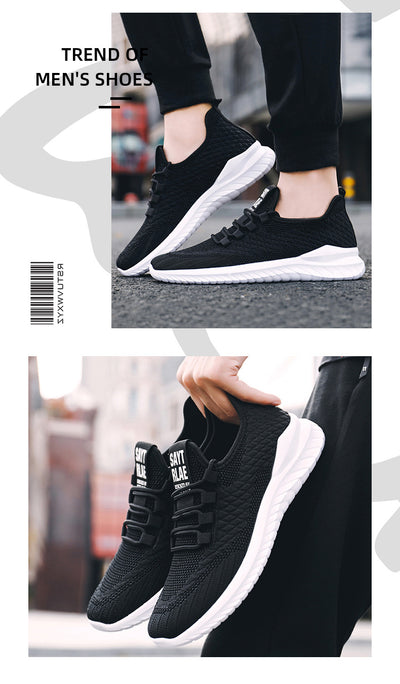 Zapatillas de Running Tejidas Volantes con Cordones para Hombre - Image 13