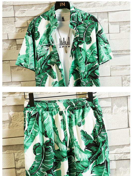 Conjunto de Playa Talla Grande: Short Floral y Camisa Estilo Japonés - Image 11