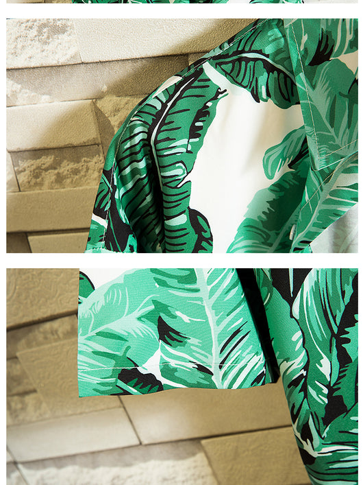 Conjunto de Playa Talla Grande: Short Floral y Camisa Estilo Japonés - Image 12