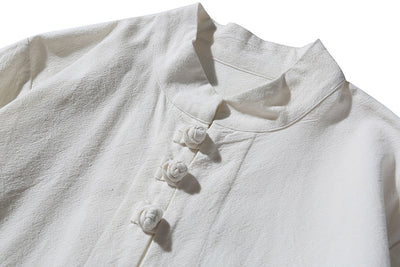 Camisa de Lino Estilo Chino de Manga Larga - Image 18