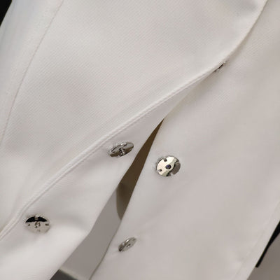 Vestido Blanco con Moño y Mangas Puff Diseño Exclusivo - Image 12