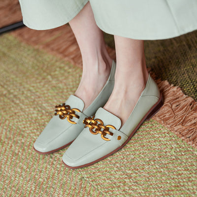 Zapatos Planos con Punta Cuadrada y Hebilla Metálica - Image 9