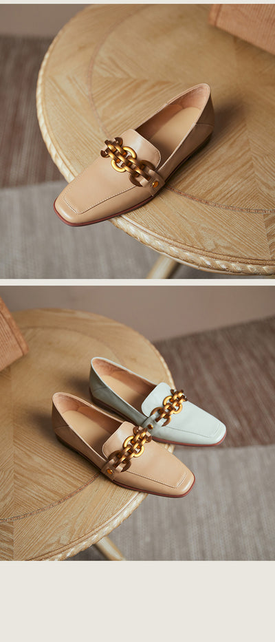 Zapatos Planos con Punta Cuadrada y Hebilla Metálica - Image 16
