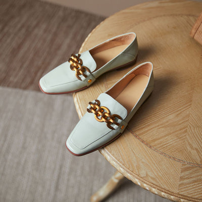 Zapatos Planos con Punta Cuadrada y Hebilla Metálica - Image 39
