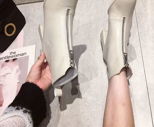Botas Cortas Retro para Mujer con Punta Cuadrada y Tacón Grueso - Image 10