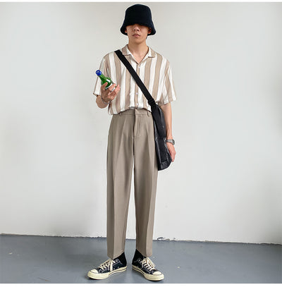 Camisa de Verano a Rayas en Tencel de Manga Corta para Hombre - Image 11