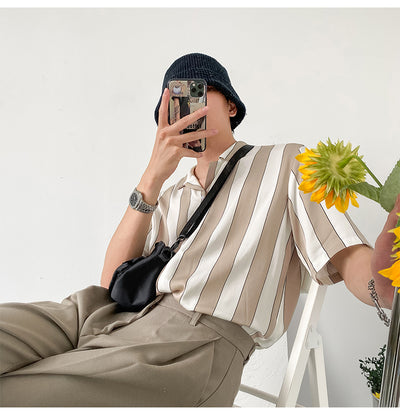 Camisa de Verano a Rayas en Tencel de Manga Corta para Hombre - Image 12
