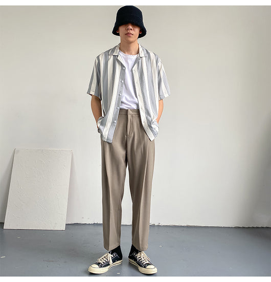 Camisa de Verano a Rayas en Tencel de Manga Corta para Hombre - Image 16