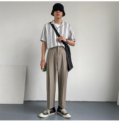 Camisa de Verano a Rayas en Tencel de Manga Corta para Hombre - Image 19