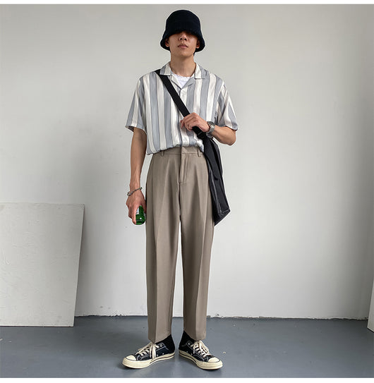 Camisa de Verano a Rayas en Tencel de Manga Corta para Hombre - Image 19