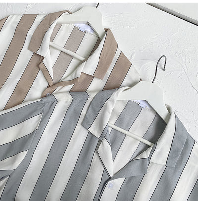 Camisa de Verano a Rayas en Tencel de Manga Corta para Hombre - Image 20