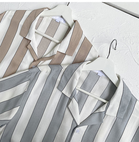 Camisa de Verano a Rayas en Tencel de Manga Corta para Hombre - Image 20