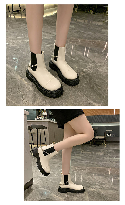 Botas Casuales Cortas para Mujer con Cadena y Suela Gruesa - Image 6