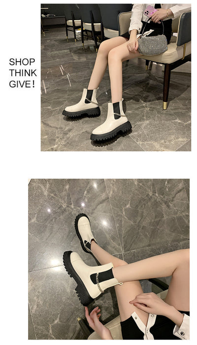 Botas Casuales Cortas para Mujer con Cadena y Suela Gruesa - Image 7