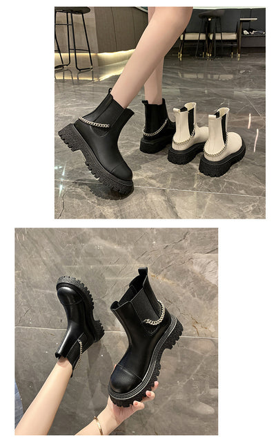 Botas Casuales Cortas para Mujer con Cadena y Suela Gruesa - Image 8