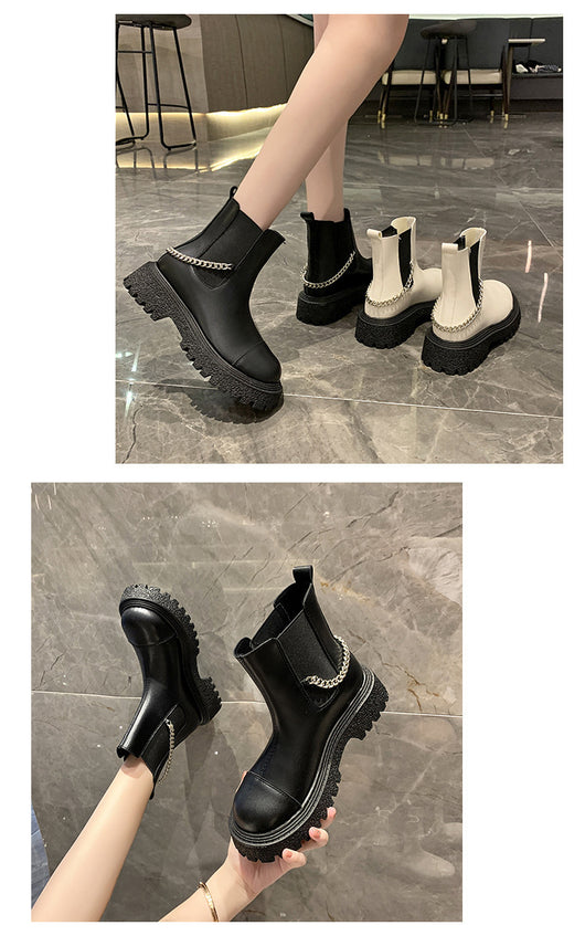 Botas Casuales Cortas para Mujer con Cadena y Suela Gruesa - Image 8