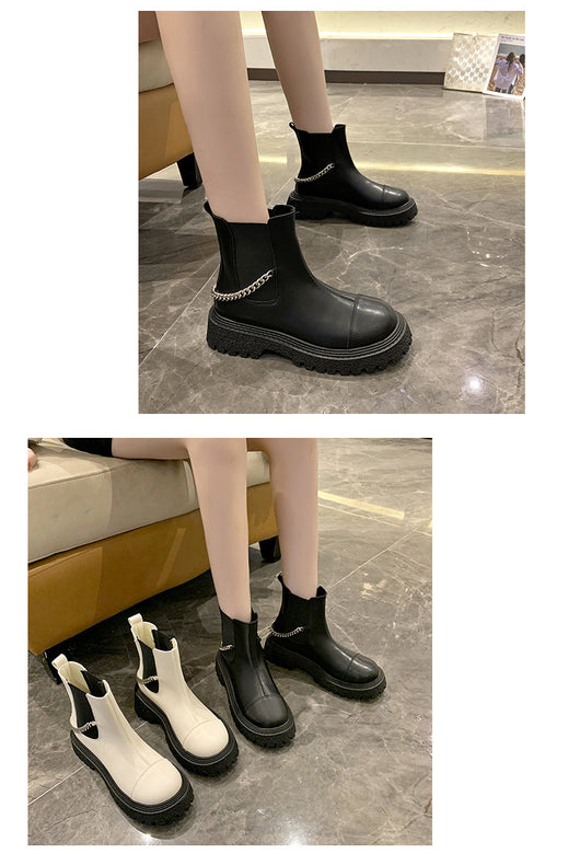 Botas Casuales Cortas para Mujer con Cadena y Suela Gruesa - Image 11