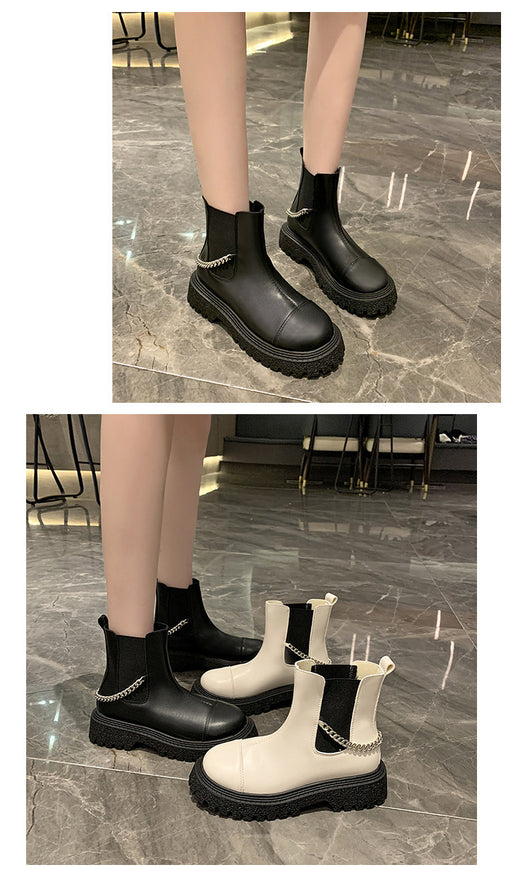 Botas Casuales Cortas para Mujer con Cadena y Suela Gruesa - Image 12