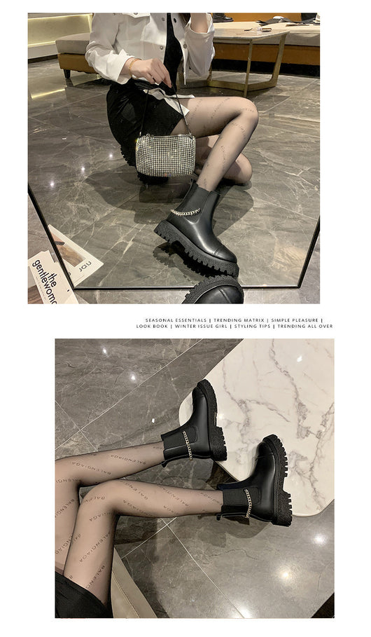 Botas Casuales Cortas para Mujer con Cadena y Suela Gruesa - Image 13