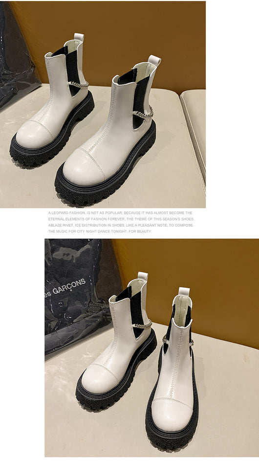 Botas Casuales Cortas para Mujer con Cadena y Suela Gruesa - Image 14