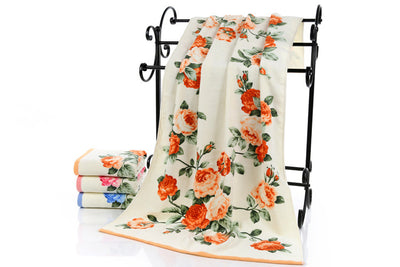 Toalla de Baño Algodón con Estampado de Peonía - Image 4