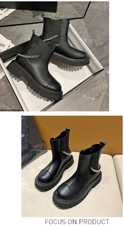 Botas Casuales Cortas para Mujer con Cadena y Suela Gruesa - Image 15