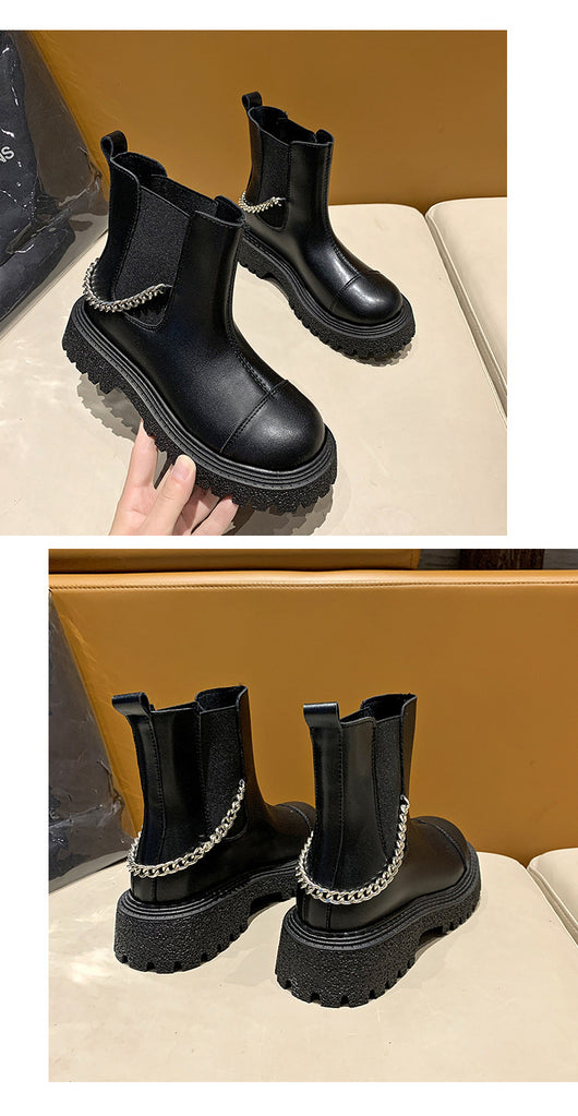 Botas Casuales Cortas para Mujer con Cadena y Suela Gruesa - Image 16