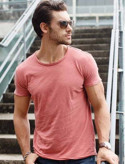 Camiseta Básica de Algodón Puro Cuello Redondo Diseño Minimalista - Image 11