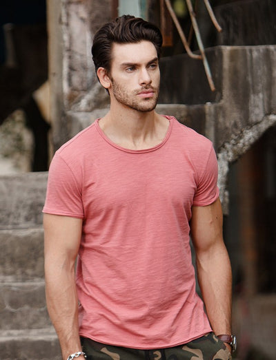 Camiseta Básica de Algodón Puro Cuello Redondo Diseño Minimalista - Image 19