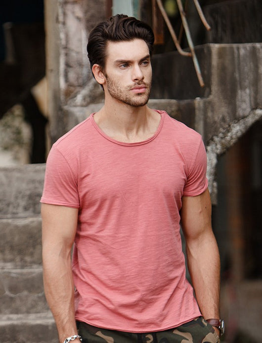 Camiseta Básica de Algodón Puro Cuello Redondo Diseño Minimalista - Image 19