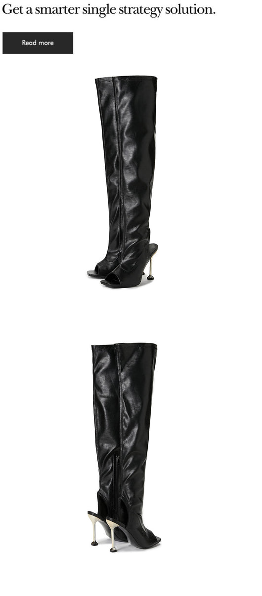 Botas Over Knee con Punta Cuadrada y Cierre Lateral para Mujer - Image 12