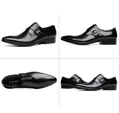 Zapatos de Cuero para Negocios con Punta Fina y Hebilla - Calzado Ejecutivo para Hombre - Image 8