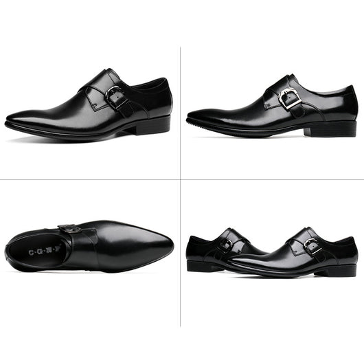 Zapatos de Cuero para Negocios con Punta Fina y Hebilla - Calzado Ejecutivo para Hombre - Image 8